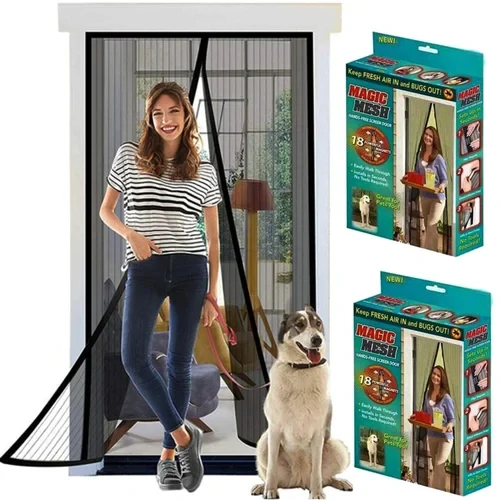 Síť do dveří proti hmyzu s magnety Magic Mesh - bílá